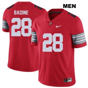 Men's NCAA Ohio State Buckeyes Alex Badine #28 College Stitched 2018 Spring Game Authentic Nike Red Football Jersey TU20E82PK